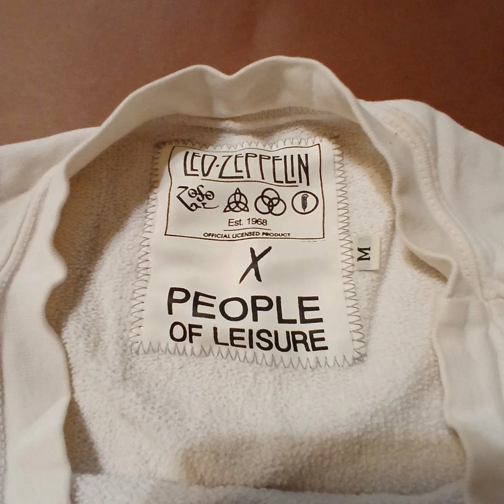 Led Zeppelin 1977 Star Struck Sweatshirt Medium Beige Pink Music